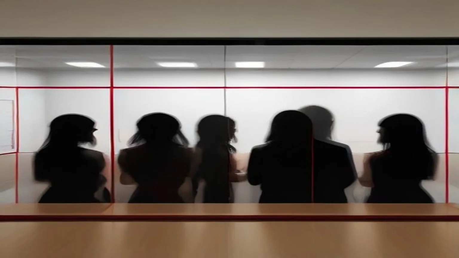 Team in motion with structure overlay showing business progress