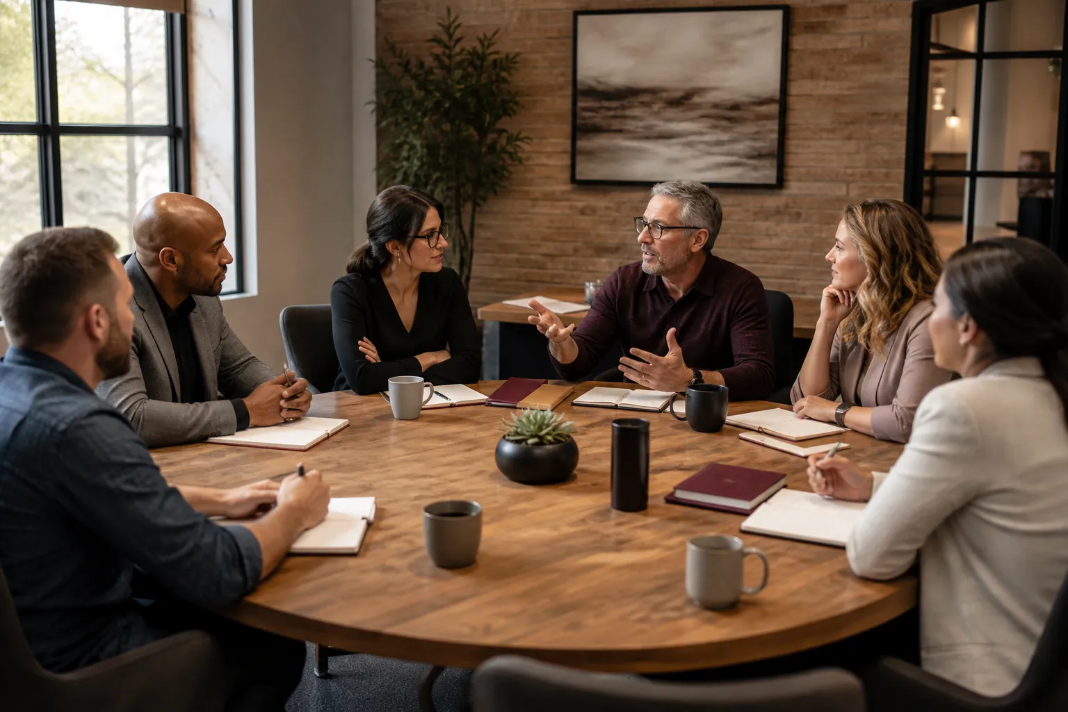 Mastermind group of business owners collaborating